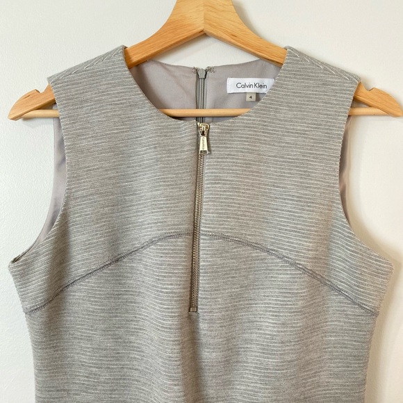 Calvin Klein Dress - Size 4 - Gray with Silver Zipper Detail - Picture 3 of 3